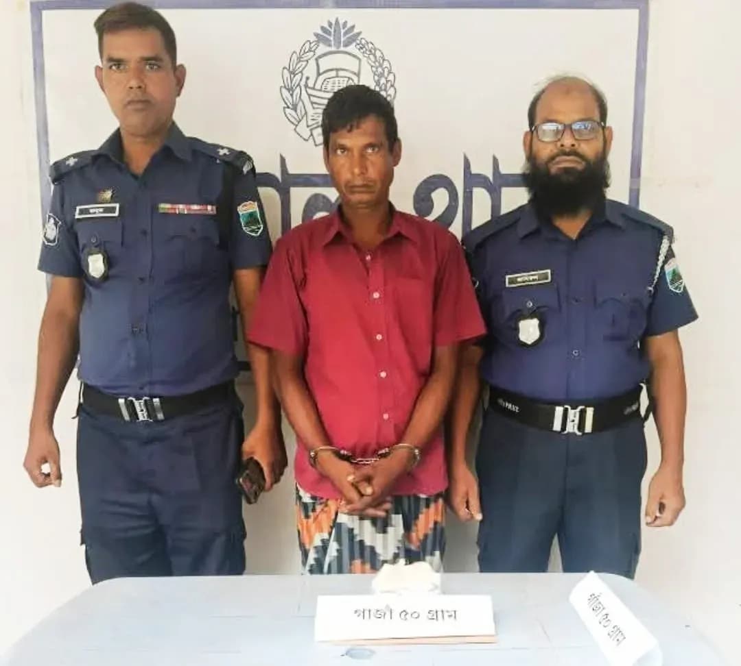 চাঁপাইনবাবগঞ্জের নাচোলে পুলিশের অভিযানে গাঁজাসহ গ্রেপ্তার ১
